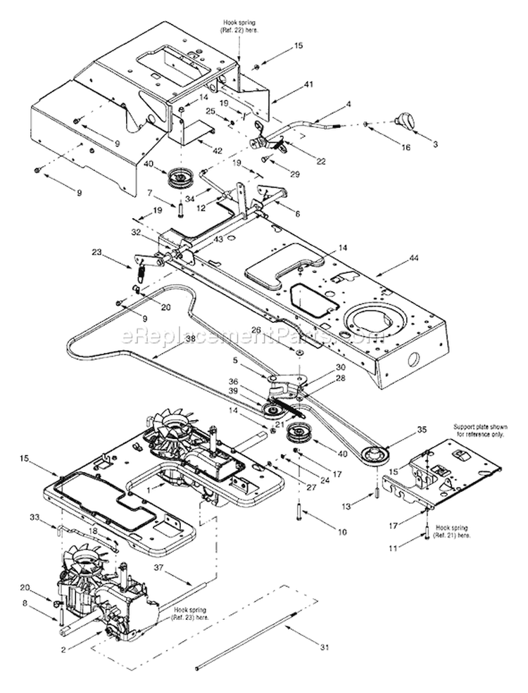 Page C Diagram and Parts List for 13AU624H401 2001 Yard Man Lawn Tractor
